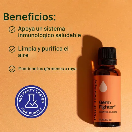 Vista 2 de Plant Therapy Germ Fighter Mezcla de aceites esenciales, aromaterapia natural 1 fl oz