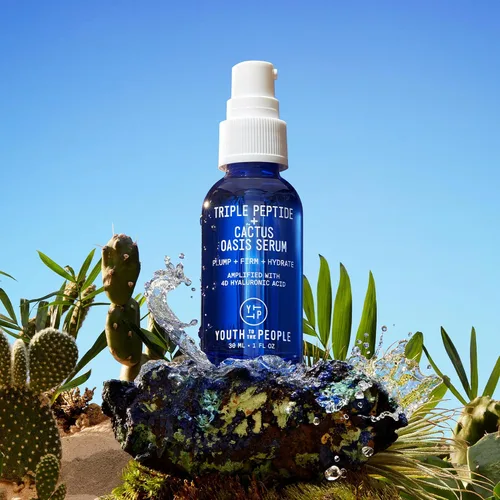 Vista 6 de Youth To The People Triple Peptide + suero facial Oasis - Suero hidratante + reafirmante para piel seca, rellena líneas finas con 4 tipos de ácido
