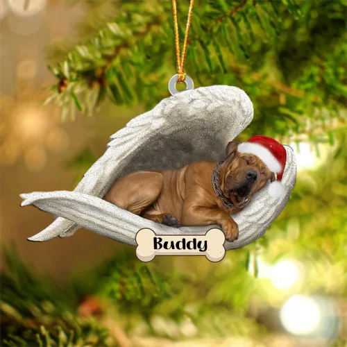 Vista 11 de Afghan Hounds - Adorno de Navidad con alas de ángel durmiente, recuerdo personalizado para perros 2024, adorno de forma acrílica, regalos