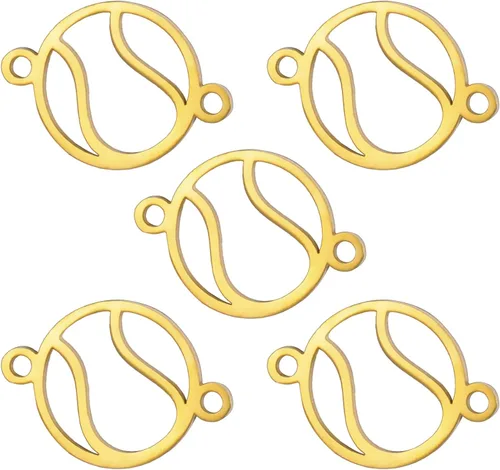 Vista 12 de kkjoy 5 dijes de bola deportiva de acero inoxidable para hacer joyas y manualidades, varios dijes, suministros de manualidades, accesorios