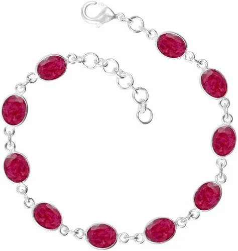 Vista 12 de Pulsera de piedras preciosas, pulsera ajustable con superposición de plata para mujeres y niñas, regalos de Navidad