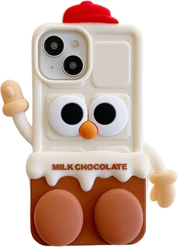 Vista 9 de Funda 3D de hombre aguacate para iPhone 13/iPhone 14 de 6.1 pulgadas, diseño de dibujos animados de lindo personaje Kawaii divertido