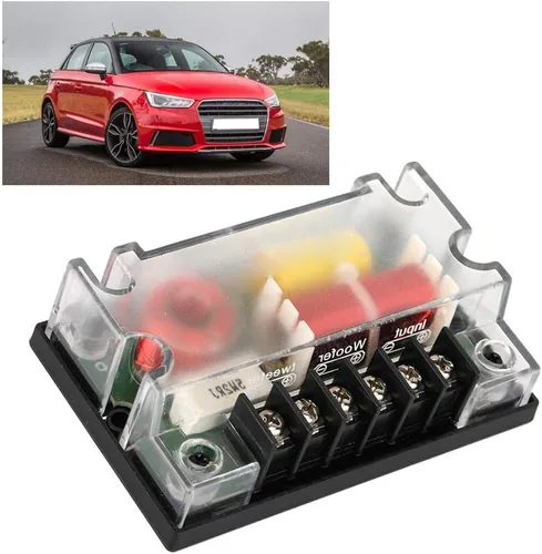 Vista 5 de Divisor de frecuencia de altavoz de coche, divisor de frecuencia de audio de 2 vías para automóvil, filtro de sonido, accesorios para automóviles