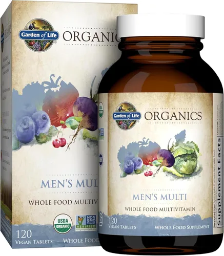 Vista 9 de Garden of Life Organics Multivitamínico de alimentos enteros para hombres, 60 tabletas, vitaminas y minerales veganos para hombres para la salud