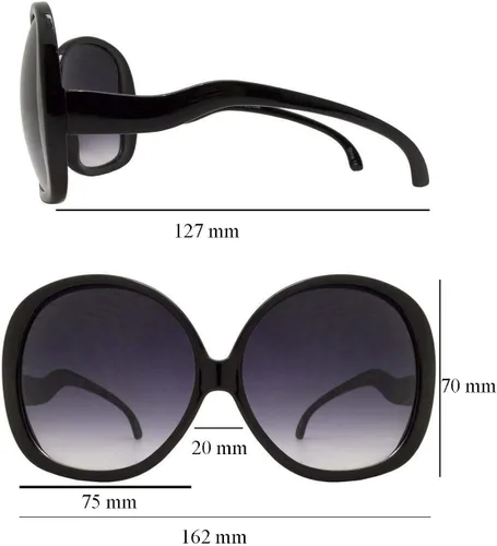Vista 6 de Elite - Gafas de sol de gran tamaño estilo vintage Jackie O estilo retro para mujer