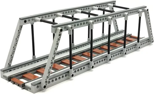 Vista 8 de Edificio de tren clásico, puente de ciudad, pasajeros, vías de tren expreso, juguetes, accesorios de construcción de ferrocarril, bloque