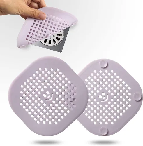 Vista 12 de Protector de silicona para cubrir drenaje de ducha, bañera, cocina, baño, recoge restos de cabello, paquete de 2, color negro