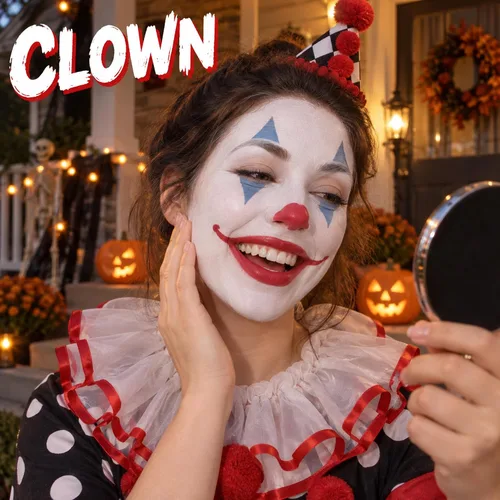 Vista 2 de honlley Clown White Face Paint Cream, Goth Halloween Foundation Makeup, 15g
