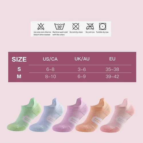 Vista 7 de Calcetines de compresión de tobillo para mujer con soporte de arco atléticos de corte bajo calcetines para correr para mujer, cojín