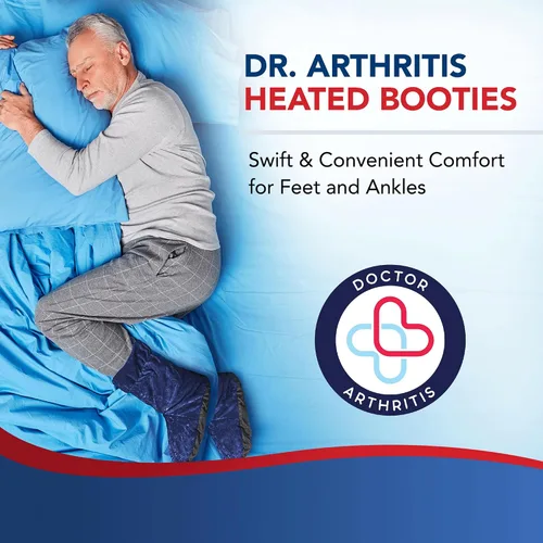 Vista 2 de Botas calentadoras con insertos para pies desarrolladas por médicos, calentadores de pies para mujer y hombre, botas calentadoras y manual para Azul