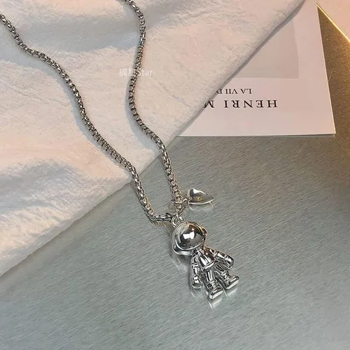 Vista 7 de ZZ ZINFANDEL 2 collares magnéticos de atracción mutua para parejas atracción mutua collar de astronauta a juego para él y ella regalos de joyería