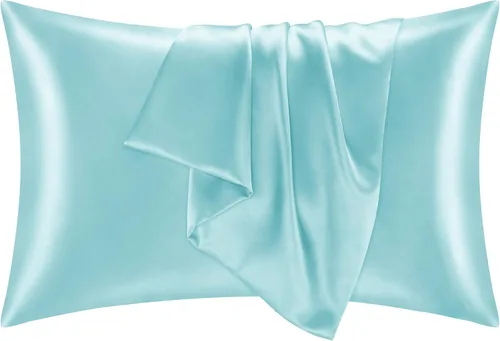 Vista 50 de BEDELITE Funda de almohada de satén para cabello y piel, súper suave y refrescante similar a las fundas de almohada de seda, paquete de 2 con cierre