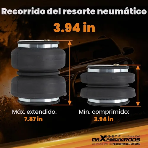 Vista 3 de maXpeedingrods Bolsa de suspensión de aire de repuesto 2500lb con amortiguador interno para GMC Silverado Sierra 1500 para Ford