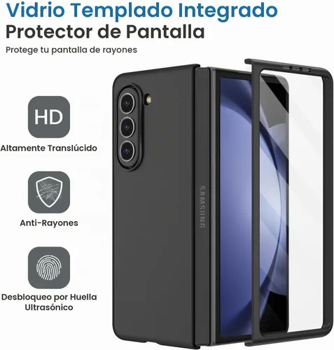 Vista 7 de Ruky - Funda para Z Fold 5, con protector de pantalla integrado, color negro
