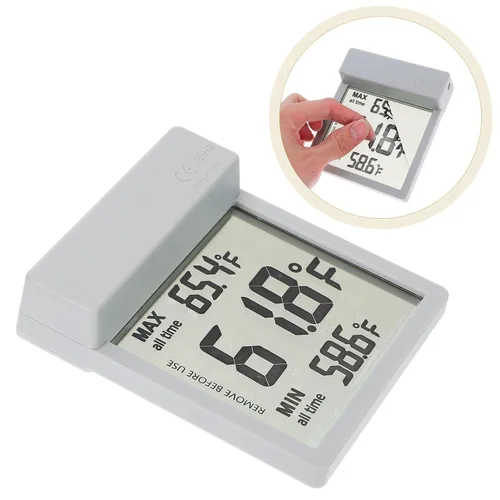 Vista 9 de Outanaya LCD Digital Fish Tank Temperature Gauge with External Wire, Dual Celsius Fahrenheit Modes, Detachable Adhesive Aquarium Thermometer for
