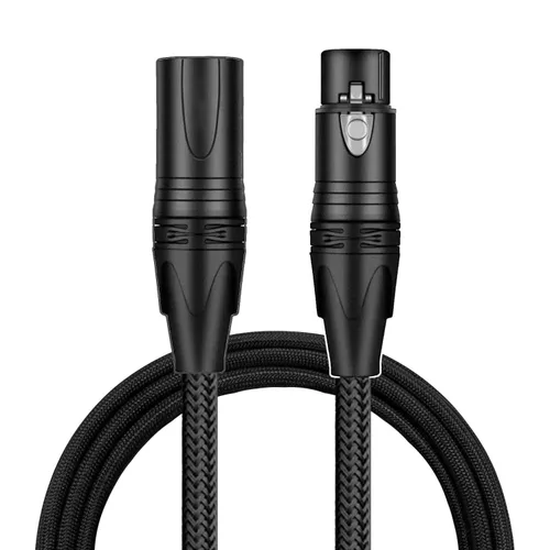 Vista 9 de Cable XLR a XlR de alta calidad (3 pies 1 paquete) conector de cable equilibrado con cancelación de ruido, cables de micrófono XLR de 3 pines, cable