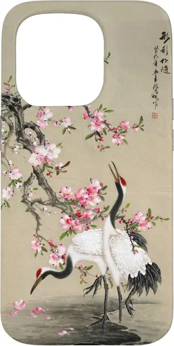 Vista 14 de Red Cap Cranes with Plum Blossoms Japanese Woodblock Art Case for iPhone 17
