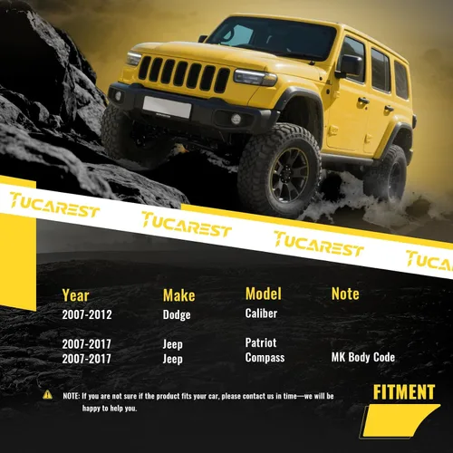 Vista 2 de TUCAREST Kit de suspensión de 10 piezas para 07-17 Je-ep Compass Patriot /2007-2012 Do-dge Calibre, brazo de control inferior delantero con rótula +
