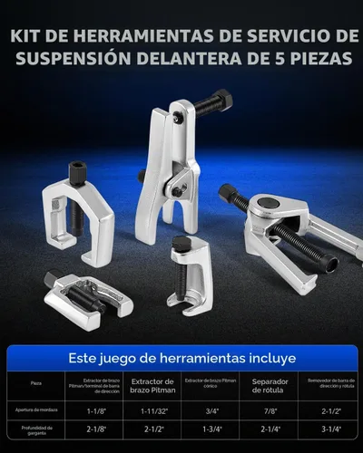 Vista 2 de Orion Motor Tech Separador de rótula 5 en 1, extractor de brazo Pitman, juego de herramientas de extremo de barra de acoplamiento para servicio