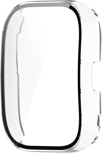 Vista 8 de RuenTech Protector de pantalla compatible con Amazfit Bip 5, funda protectora de policarbonato impermeable, película de vidrio templado HD integrada