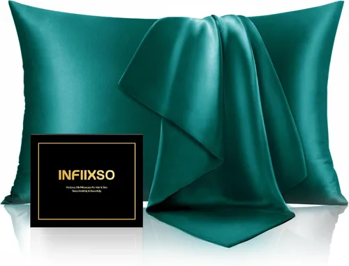 Vista 69 de INFIIXSO Funda de almohada de seda de morera, para cabello y piel, tamaño estándar, cremallera oculta, 20 x 26 pulgadas, suave y refrescante