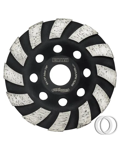 Vista 8 de CRALY Muela abrasiva de hormigón de 4-1/2 pulgadas para amoladora angular, 5/8 ''-11 rosca Arbor Turbo Diamond Cup Muela abrasiva para mármol