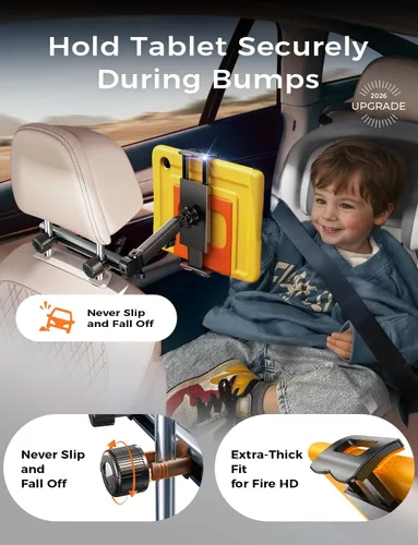 Vista 7 de LISEN Soporte para iPad Montaje para Automóvil Elementos Esenciales para Viajes por Carretera Actividades para Niños, Accesorios de Automóvil