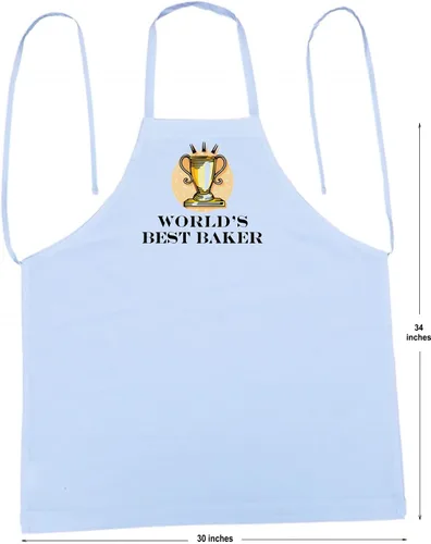 Vista 3 de CoolAprons World's Best Baker KItchen Delantal para hornear, blanco, talla única