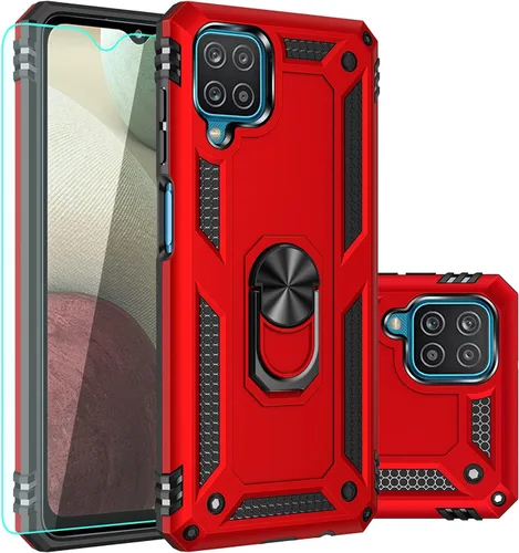 Vista 8 de Funda para Galaxy A12, con protector de pantalla, grado militar, 16 pies, probada contra caídas con soporte magnético, funda protectora para Galaxy