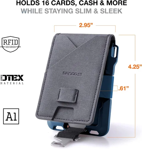 Vista 4 de Dango - Cartera M1 Maverick de aluminio mecanizado CNC, bloqueo RFID, fabricada en Estados Unidos