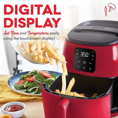 Vista 4 de DASH Tasti-Crisp - Freidora de aire digital con tecnología AirCrisp, ajustes preestablecidos, control de temperatura y función de apagado