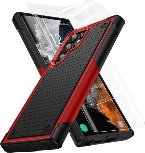 Vista 11 de Jeylly Funda para Samsung Galaxy S10 Plus S10+, ajuste delgado, doble capa, resistente, absorción de golpes, TPU con carcasa trasera de Negro