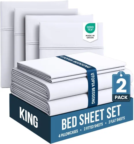 Vista 21 de Utopia Bedding - Juego de sábanas de microfibra cepillada, resistente al encogimiento y a la decoloración, de fácil cuidado, 3 piezas, tamaño Beige