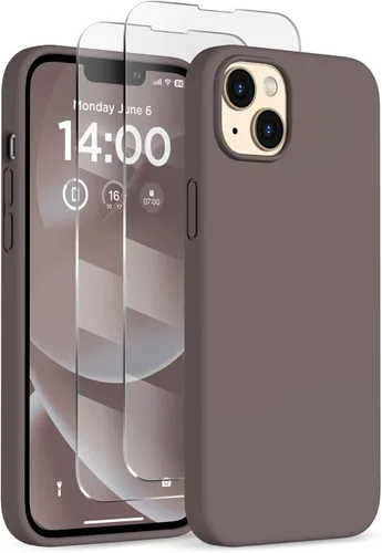 Vista 25 de Funda de silicona diseñada para iPhone 14 Plus, con 2 protectores de pantalla, funda protectora de cuerpo completo a prueba de golpes, funda delgada