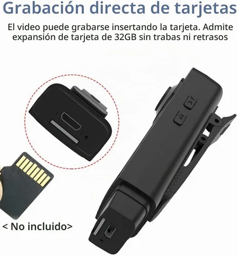 Vista 7 de Docooler 1080P Mini cámara corporal con grabadora de video con clip