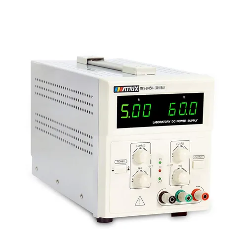Vista 6 de MATRIX MPS-6003D+Fuente de alimentación de CC lineal variable 60V 3A Ondulación baja y ruido para laboratorio con cables de cocodrilo