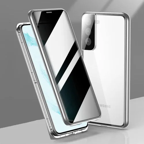 Vista 15 de Funda antiespía para Samsung Galaxy S22 5G Protector de lente de cámara de privacidad con vidrio templado 9H integrado magnético y cubierta de (S22)