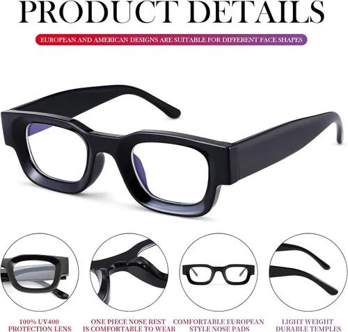 Vista 6 de SCVGVER Gafas de sol rectangulares gruesas para mujeres y hombres, polarizadas, retro, de los años 90, gruesas, cuadradas, polarizadas, protección