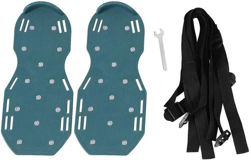 Vista 7 de HERCHR Zapatos aireadores de césped, sandalias con punta de aireación de césped, zapato de aireación de suelo con 3 vendajes aireadores zapatos