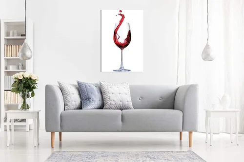 Vista 4 de Lienzo decorativo para pared, diseño de copa de vino tinto, comida y cocina (12 x 8 pulgadas)