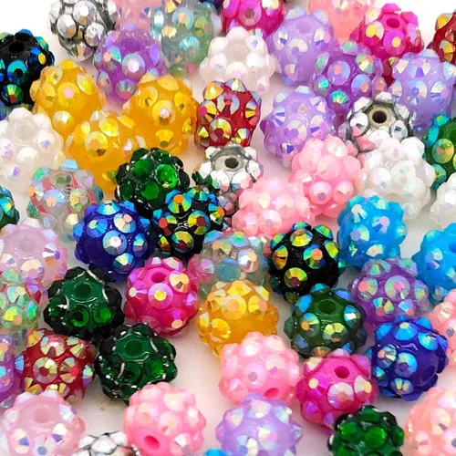 Vista 2 de Cuentas de diamantes de imitación de colores de 0.78 pulgadas, 0.63 pulgadas, 0.55 pulgadas, 0.394 pulgadas, 0.394 pulgadas, 0.394 pulgadas, 0.394