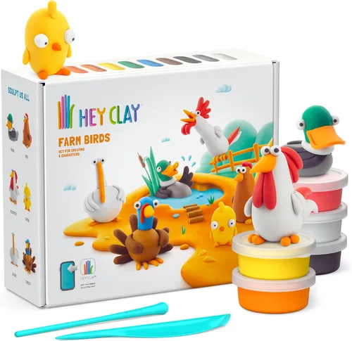 Vista 13 de HEY CLAY Fat Brain Toys Australian Animals Modeling Air Dry Clay for Kids 4-8 Craft Kits Multicolor
