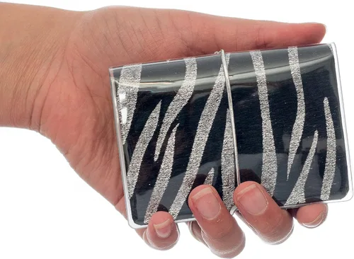 Vista 2 de Soporte para tarjetas de crédito para mujeres, soporte para cupones de tarjetas de fidelidad y organizador con 32 ranuras para tarjetas, Cebra