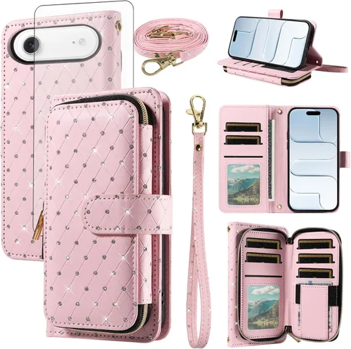Vista 148 de Funda para teléfono iPhone 6 6S con cremallera y protector de pantalla con protector de pantalla, correa de cordón cruzado, ranura para iPhone 6 Six