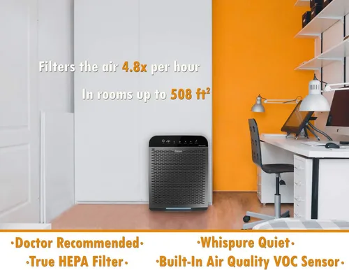 Vista 4 de Purificador de aire con filtro HEPA Whirlpool Whispure, WPPRO2000M, 120 volts