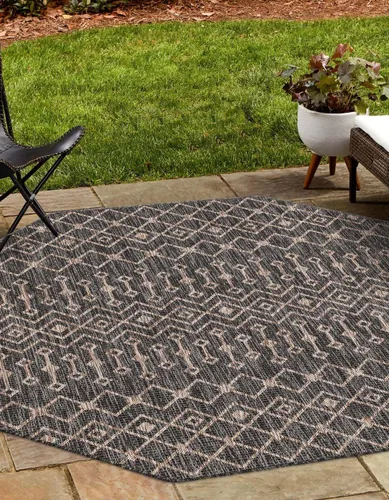 Vista 78 de Unique Loom Outdoor Trellis Collection - Alfombra de área con diseño de enrejado tribal (2 pies 2 pulgadas x 3 pies 1 pulgada, ovalada, azul/marfil)