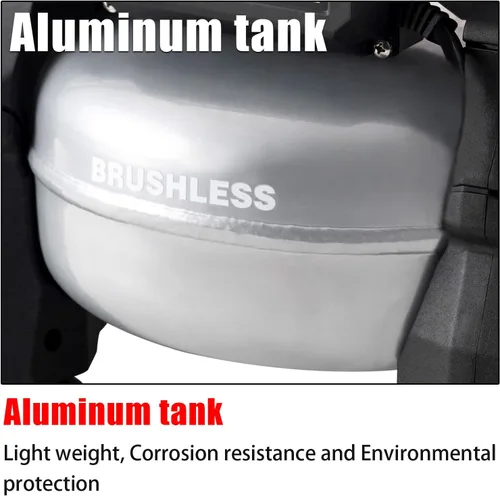 Vista 6 de TC·BL Compresor de aire portátil, 110V, silencioso, pequeño, ligero y sin aceite con tanque de aluminio de 5L
