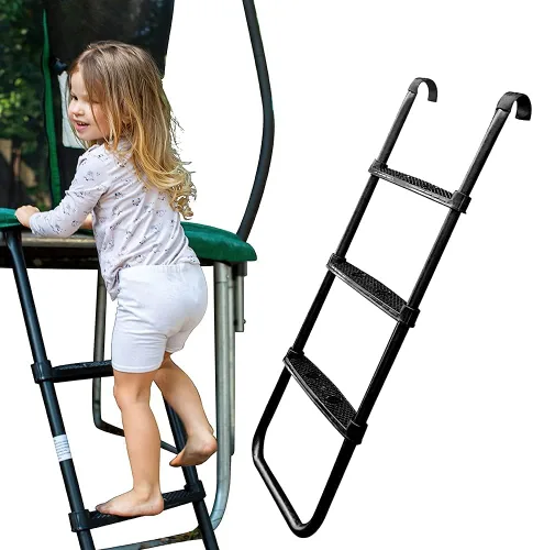 Vista 2 de JumpTastic - Escalera de trampolín universal, accesorios de escalera de 3 escalones, antideslizante, escalón ancho, fácil montaje Wide Step
