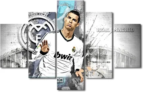 Vista 46 de TUMOVO Lienzo decorativo para pared, cuadro de Cristiano Ronaldo, cuadros de club de fútbol, impresiones en lienzo, póster de arte de pared, arte