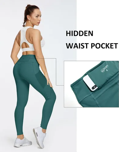 Vista 19 de Malla Queenieke 8030 de yoga, para correr, leggings con color combinado, para mujer